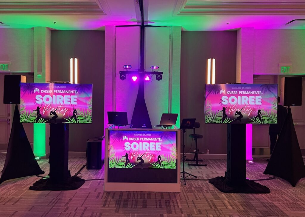 DJ, Lighting & TV screens for a corporate event in Los Angeles