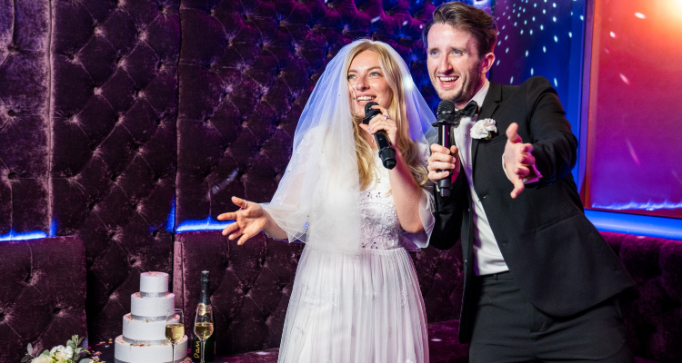 Bride & Groom Singing Karaoke at Wedding in Los Angeles