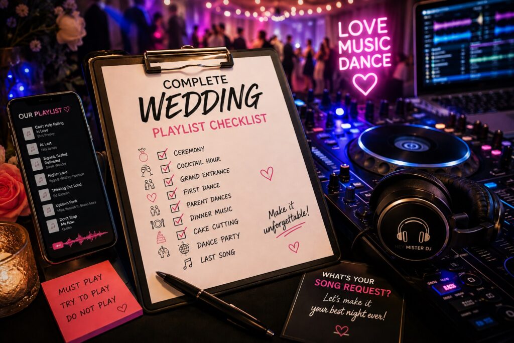 Complete Wedding Playlist Checklist for your DJ